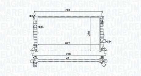 Радіатор охолодження Mazda 3 1.6DI Turbo/MZ-CD/2.0MZR-CD 03-09 MAGNETI MARELLI 350213157400