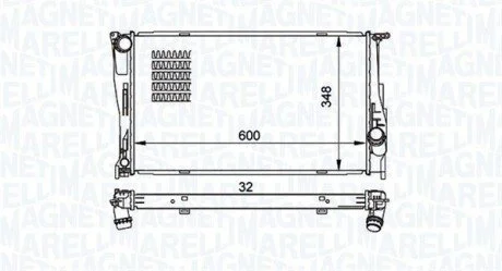 Радіатор охолодження BMW 1 (E81/E87)/3 (E90-E93)/X1 (E84) 2.0/3.0 05-11 (N47/N57/N55) MAGNETI MARELLI 350213157500 (фото 1)