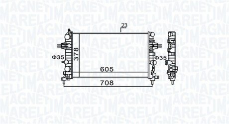 Радіатор охолодження Opel Astra H 1.6/1.8 04- MAGNETI MARELLI 350213159300 (фото 1)