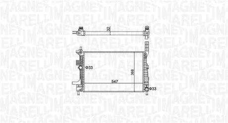 Радіатор охолодження Ford Focus/C-Max/Kuga/Transit 1.5/1.6TDCi 10- MAGNETI MARELLI 350213159700