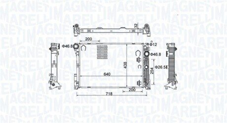 DB Радіатор сист. охолодження двигуна W204, W212 MAGNETI MARELLI 350213159800 (фото 1)