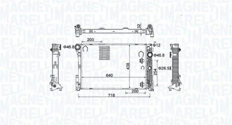 Радіатор двигуна (акпп) MERCEDES C (C204), C T-MODEL (S204), C (W204), CLS (C218), CLS SHOOTING BRAKE (X218), E (A207), E (C207), E T-MODEL (S212), E (W212), GLK (X204) 1.6-6.2 01.07- MAGNETI MARELLI 350213159800