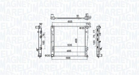 Радіатор охолодження Hyundai ix35/Kia Sportage 1.7/2.0CRDi 10- MAGNETI MARELLI 350213160500 (фото 1)