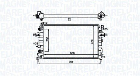 Радіатор охолодження Opel Astra/Zafira 1.2-1.8 04-15 MAGNETI MARELLI 350213161700 (фото 1)
