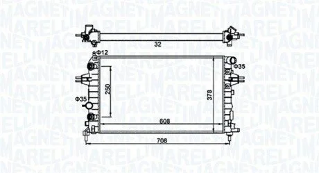 Радіатор охолодження Opel Astra/Zafira 1.2-1.8 04-15 MAGNETI MARELLI 350213161700