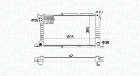 Радіатор двигуна (мкпп) FORD TRANSIT, TRANSIT TOURNEO 2.5D 06.94-12.00 MAGNETI MARELLI 350213163800