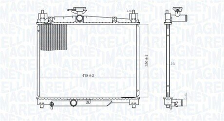 Radiator, engine cooling MAGNETI MARELLI 350213164800 (фото 1)