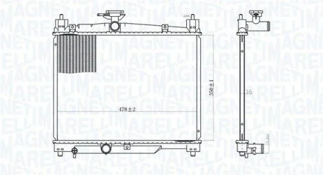 Radiator, engine cooling MAGNETI MARELLI 350213164800
