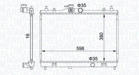 NISSAN радіатор охолодження Cube,Juke,Tiida 1.6/1.8 07- MAGNETI MARELLI 350213168300 (фото 1)