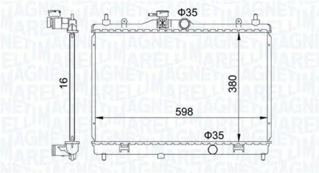 Радіатор двигуна NISSAN CUBE, JUKE, TIIDA 1.6/1.8 09.07- MAGNETI MARELLI 350213168300
