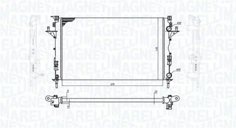 Radiator, engine cooling MAGNETI MARELLI 350213171900