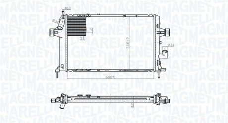 Радіатор охолодження Opel Astra 1.7D 98-09 MAGNETI MARELLI 350213176700