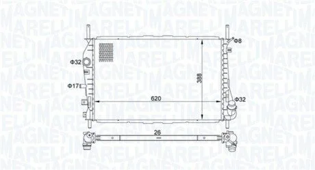 Radiator, engine cooling MAGNETI MARELLI 350213177600