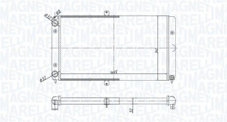 Radiator, engine cooling MAGNETI MARELLI 350213180700