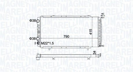 Chłodnica FIAT DUCATO 1.9D/TD, 2.0JTD/2.5D, 2.8JTD/2.8TDI -02 MAGNETI MARELLI 350213180900