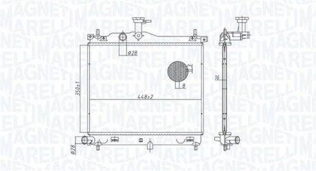 Radiator, engine cooling MAGNETI MARELLI 350213182900 (фото 1)