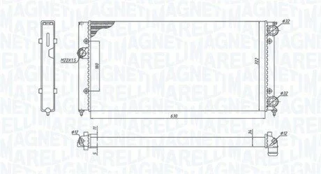 Радіатор охолодження VW Gold III/Vento 1.6-2.0 91-99 MAGNETI MARELLI 350213185300