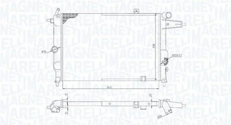 OPEL радіатор Vectra A 1.7/1.8SI 88- MAGNETI MARELLI 350213189800