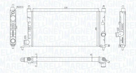 Радіатор охолодження Opel Combo 1.2/1.4 94-01 MAGNETI MARELLI 350213190400