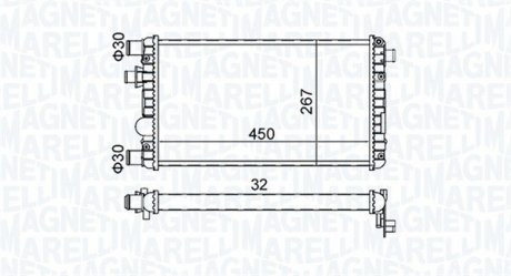 Радіатор охолодження Fiat Seicento 1.1 98-10 MAGNETI MARELLI 350213191300 (фото 1)