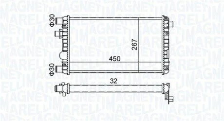 Радіатор охолодження Fiat Seicento 1.1 98-10 MAGNETI MARELLI 350213191300 (фото 1)