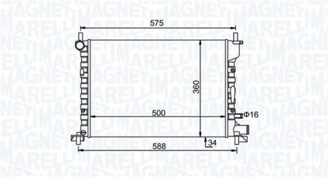 Radiator, engine cooling MAGNETI MARELLI 350213193300