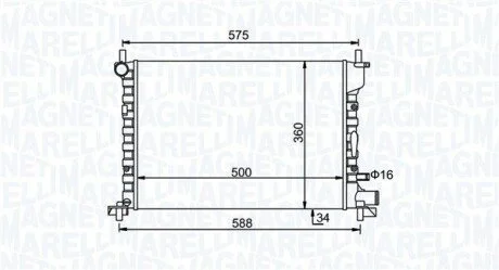 Radiator, engine cooling MAGNETI MARELLI 350213193300