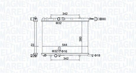 Радиатор системы охлаждения MAGNETI MARELLI 350213193400