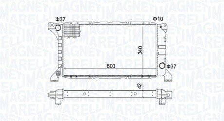 Радіатор охолодження Ford Transit 2.5D 85-94 MAGNETI MARELLI 350213193500 (фото 1)