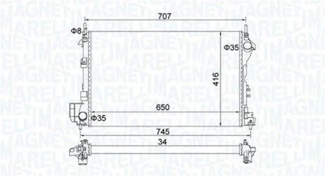 Радиатор системы охлаждения MAGNETI MARELLI 350213195700