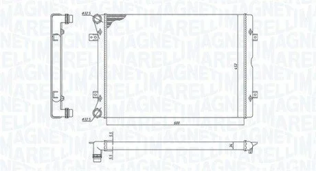 Радіатор охолодження VW Sharan/Ford Galaxy I 1.9TDI/2.0TDI 02-10 MAGNETI MARELLI 350213196100