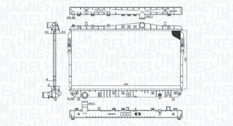 Радіатор охолодження Chevrolet Lacetti/Daewoo Nubira 1.4-1.8 03- MAGNETI MARELLI 350213197600