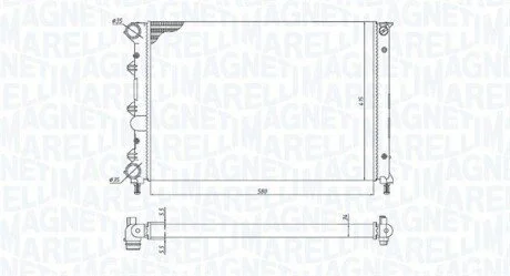 Radiator, engine cooling MAGNETI MARELLI 350213198400