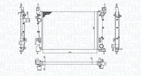 Radiator, engine cooling MAGNETI MARELLI 350213200400