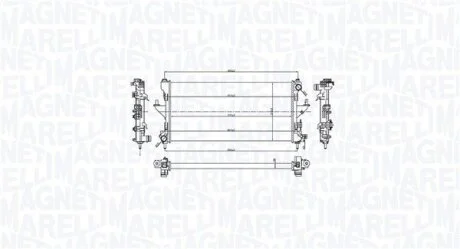 Радіатор двигуна DS DS 3, CITROEN C2, C2 ENTERPRISE, C3 / C3 ORIGIN III, C3 AIRCROSS II, C3 I, C3 II, C3 PLURIEL, C4 CACTUS, DS3, JUMPER II, FIAT DUCATO, PEUGEOT 1007, 2008 I, 207 1.0-3.0D 02.02- MAGNETI MARELLI 350213216600