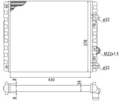 VW Радиатор водяного охлаждения POLO, Caddy, 1.0-1.9 94- SEAT MAGNETI MARELLI 350213778003 (фото 1)