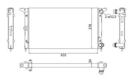 Радиатор двигателя FORD GALAXY II (WGR) 1,8T 2,0I 1,9TDI 04.2000-03.2006 SEAT ALHAMBRA II (7V8, 7V9) 1,8T 20V 2,0I [] MAGNETI MARELLI 350213844003 (фото 1)