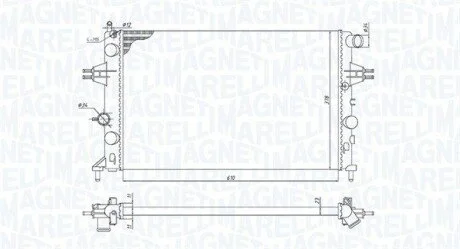 Радиатор OPEL ASTRA G 1.4-1.6-1.8 [] MAGNETI MARELLI 350213970000 (фото 1)