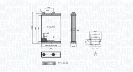 Радіатор пічки MAGNETI MARELLI 350218065000 (фото 1)