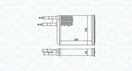 Радіатор пічки Citroen Jumper/Fiat Ducato/Peugeot Boxer 94- MAGNETI MARELLI 350218401000