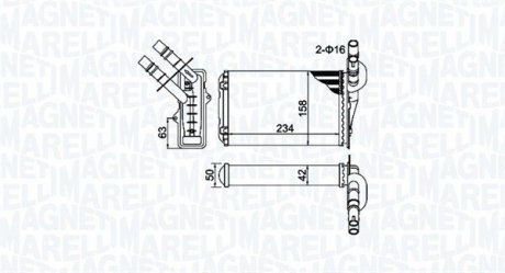 Радиатор печки MAGNETI MARELLI 350218404000