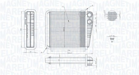 Радиатор печки VW Caddy III/Golf V/VI 03- MAGNETI MARELLI 350218423000