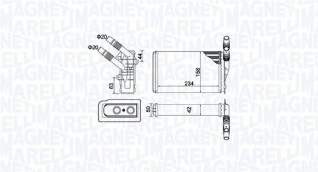 Радиатор печки MAGNETI MARELLI 350218433000