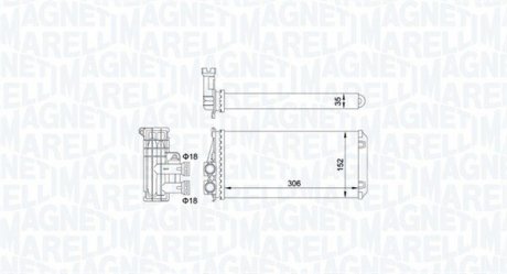 Радіатор пічки Citroen DS5/Peugeot 3008/5008 09- MAGNETI MARELLI 350218435000 (фото 1)