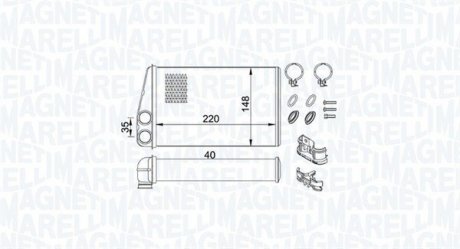 Радиатор печки MAGNETI MARELLI 350218438000 (фото 1)