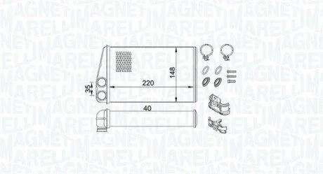 Радиатор печки MAGNETI MARELLI 350218438000