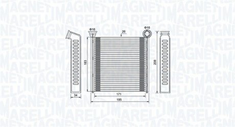 Радиатор печки MAGNETI MARELLI 350218448000 (фото 1)