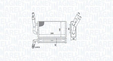 Радіатор пічки Ford Transit 2.0D-3.0D 00-14 MAGNETI MARELLI 350218450000