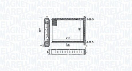 Радіатор пічки Renault Trafic/Opel Vivaro 1.6 dCi 14- MAGNETI MARELLI 350218464000 (фото 1)