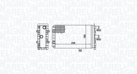 VW радіатор пічки T4 90- задн. MAGNETI MARELLI 350218475000